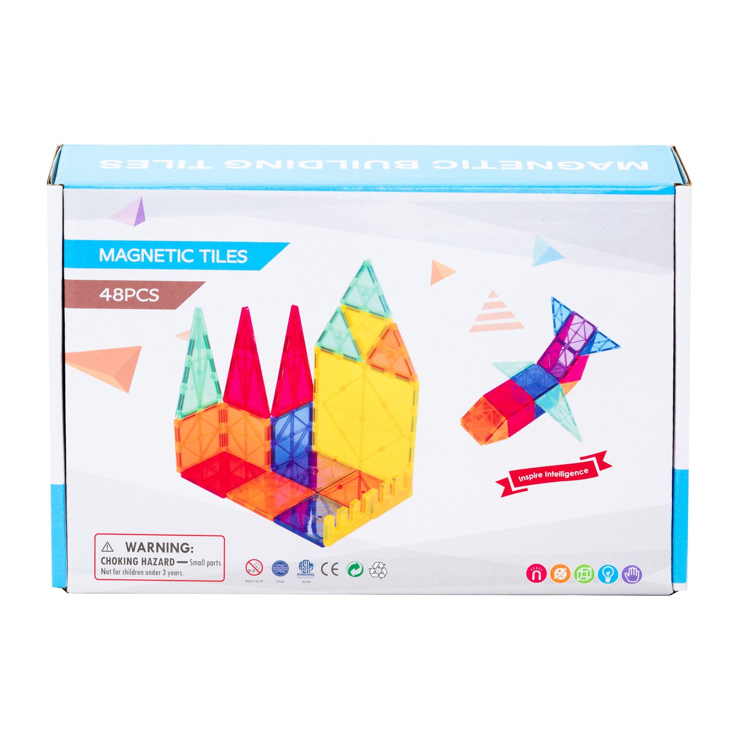 Gem Toys 48-Piece Magnetic Tile Set