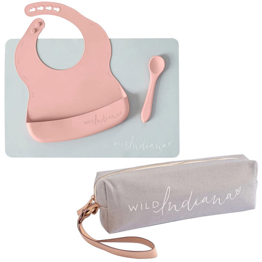 LIFEBEA WILD INDIANA EAT OUT BLUSH Baby Silicone Feeding Set