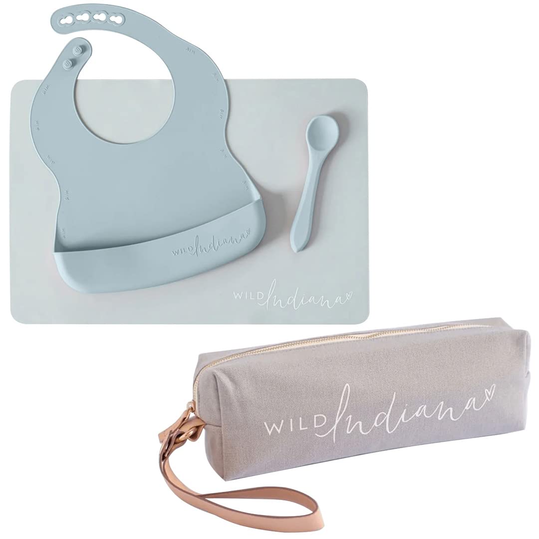 LIFEBEA WILD INDIANA EAT OUT DUCKEGG BLUE Baby Silicone Feeding Set