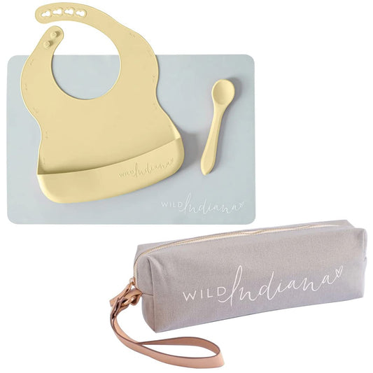 LIFEBEA WILD INDIANA EAT OUT LEMON Baby Silicone Feeding Set