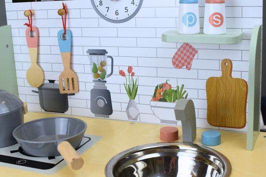 WOODEN PLAY KITCHEN SET