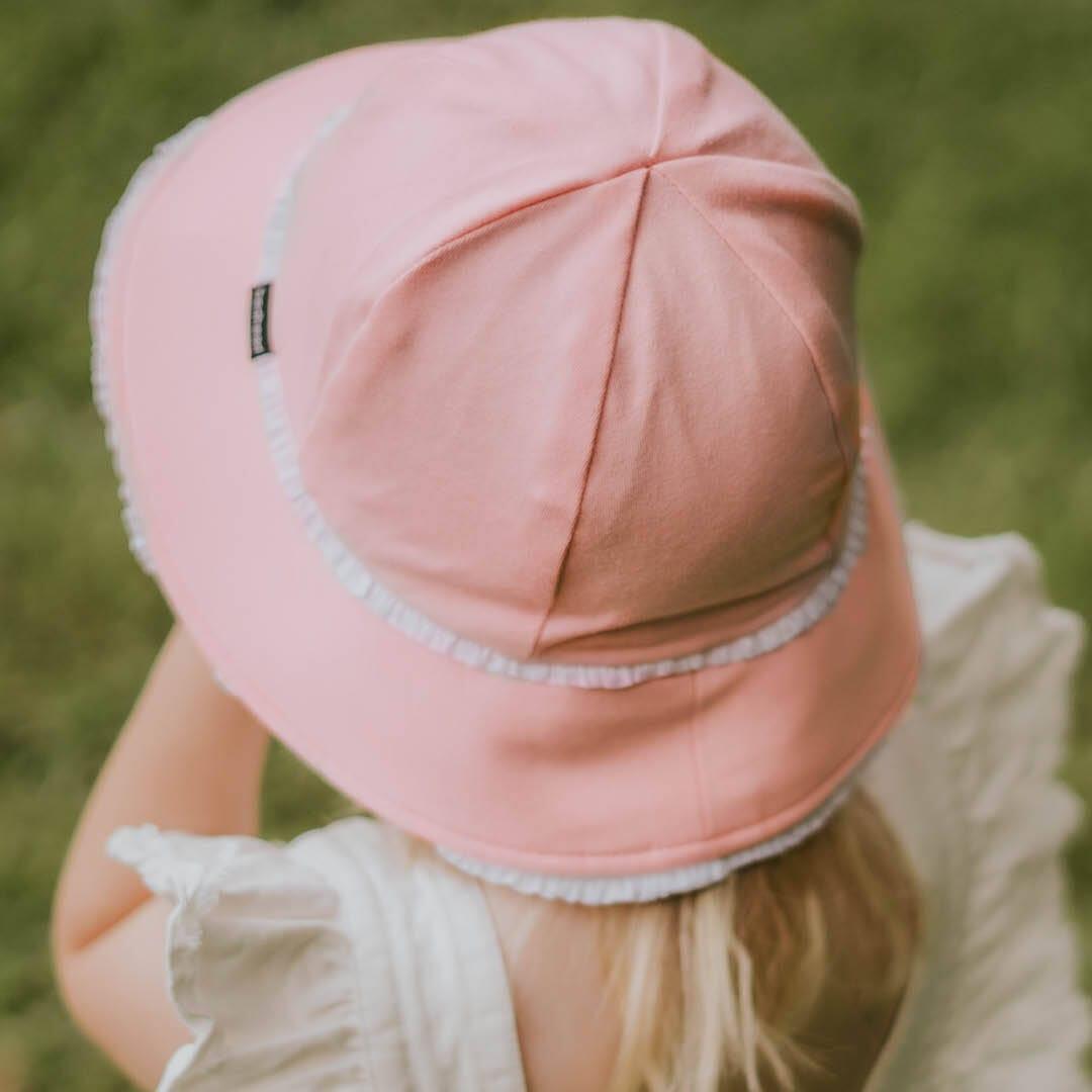 Bedhead Toddler Bucket Hat - Blush Ruffle Trim M-1942353919686610946