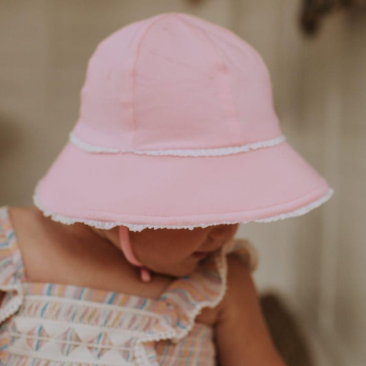 Bedhead Toddler Bucket Hat - Blush Ruffle Trim S-1942353919510450179